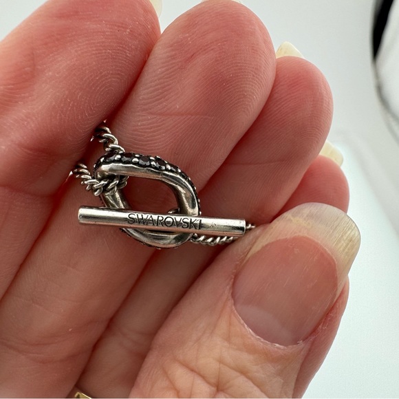 Swarovski Silver and Black Knot Necklace EUC - Picture 5 of 5